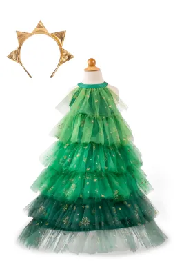 GP Christmas Tree Dress with Headpiece, Size 5-6