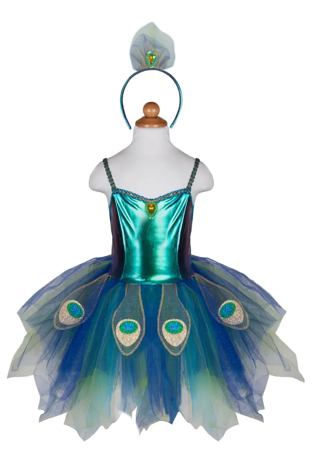 GP Pretty Peacock Dress and Headband Size 5-6