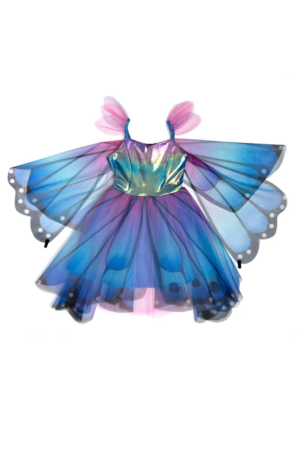 Great Pretenders Butterfly Twirl Dress with Wings &amp; Headband, Blue/Purple, Size 5-6