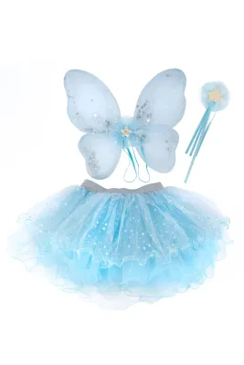 Great Pretenders Iridescent Celestial Fairy Wings, Tutu, &amp; Wand Set, Size 4-6
