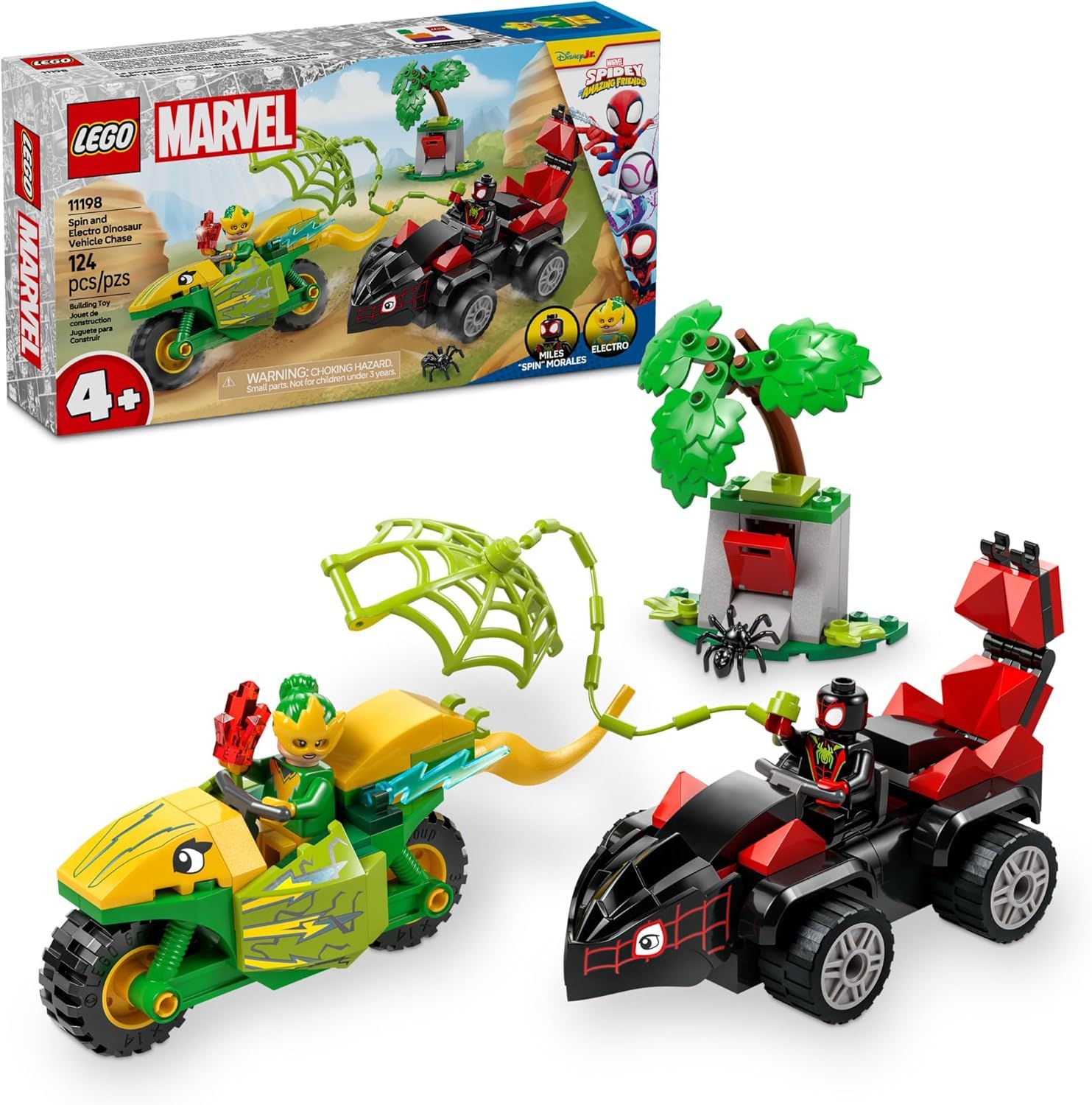 LEGO 11198 MARVEL SPIN AND ELECTRO DINOSAUR VEHICLE CHASE