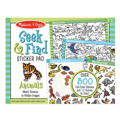 MD Seek &amp; Find Sticker Pad Animals