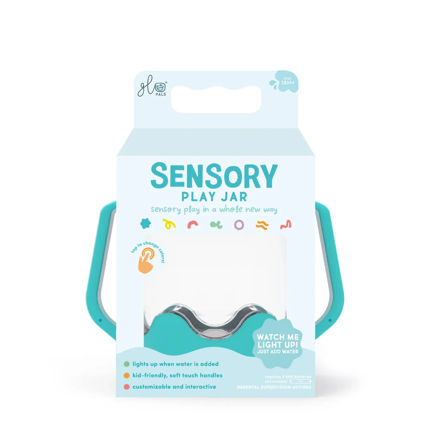 Glo Pals Blue Sensory Play Jar