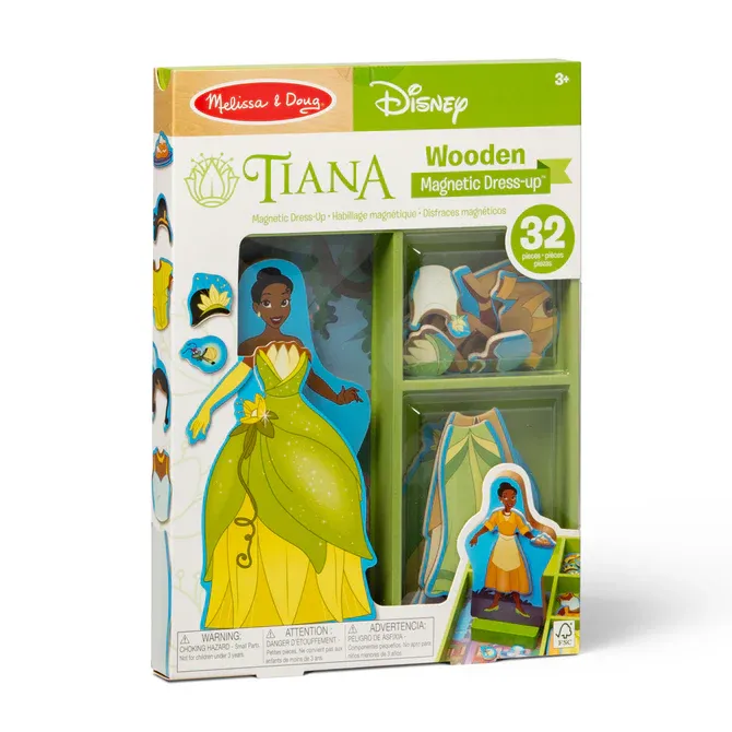 Melissa and Doug Disney Princess Tiana Wooden Magnetic Dress-Up Play Set