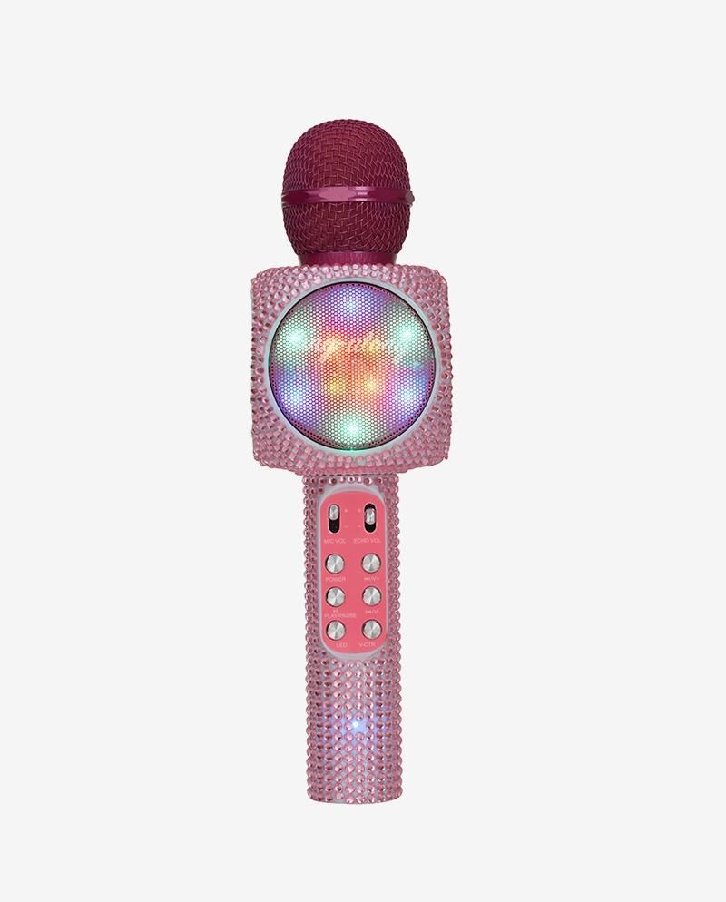 Pink Bling Karaoke Microphone &amp; Bluetooth Speaker