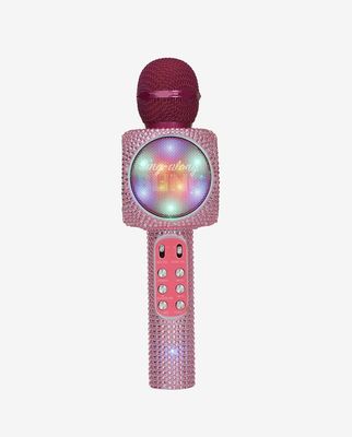 Pink Bling Karaoke Microphone &amp; Bluetooth Speaker