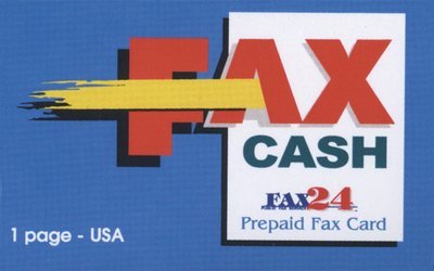 1 Page USA Fax Cash Card