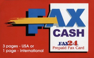3 Page USA or 1 International Fax Cash Card