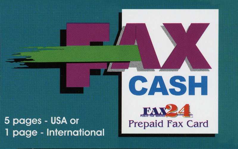 5 pages USA or 1 International  Fax Cash Card