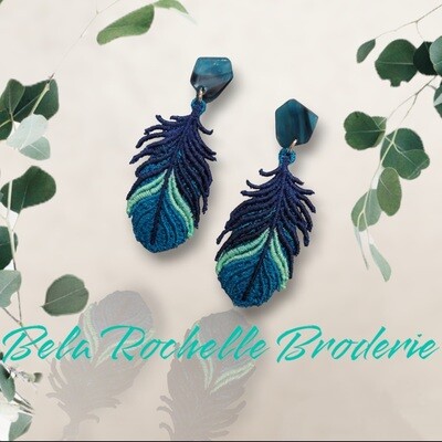 Boucles d&#39;oreille - Broderie FSL &amp; Strass
