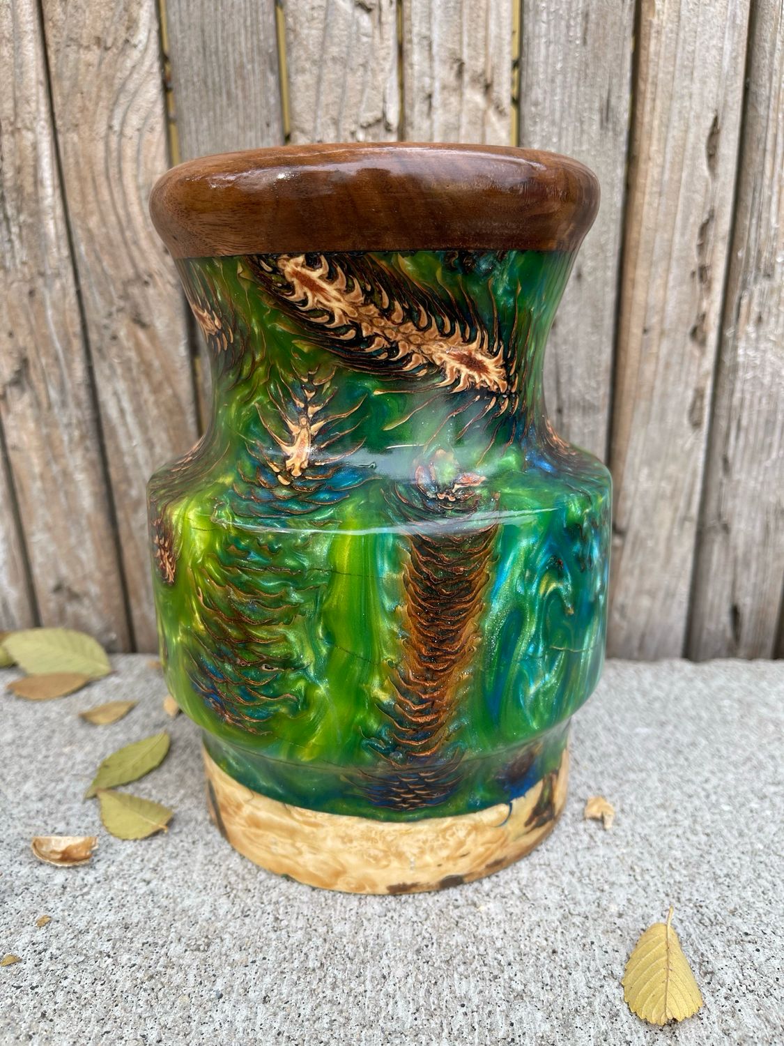 Pine Cone Epoxy Resin Vase