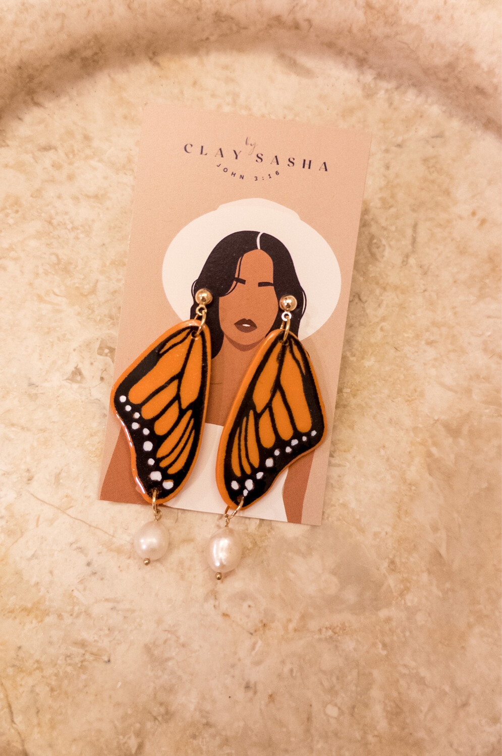 Monarch Wing With Pearl