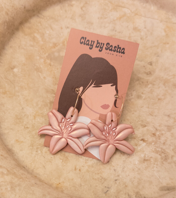 Pink Pearl 14K GF Hoops