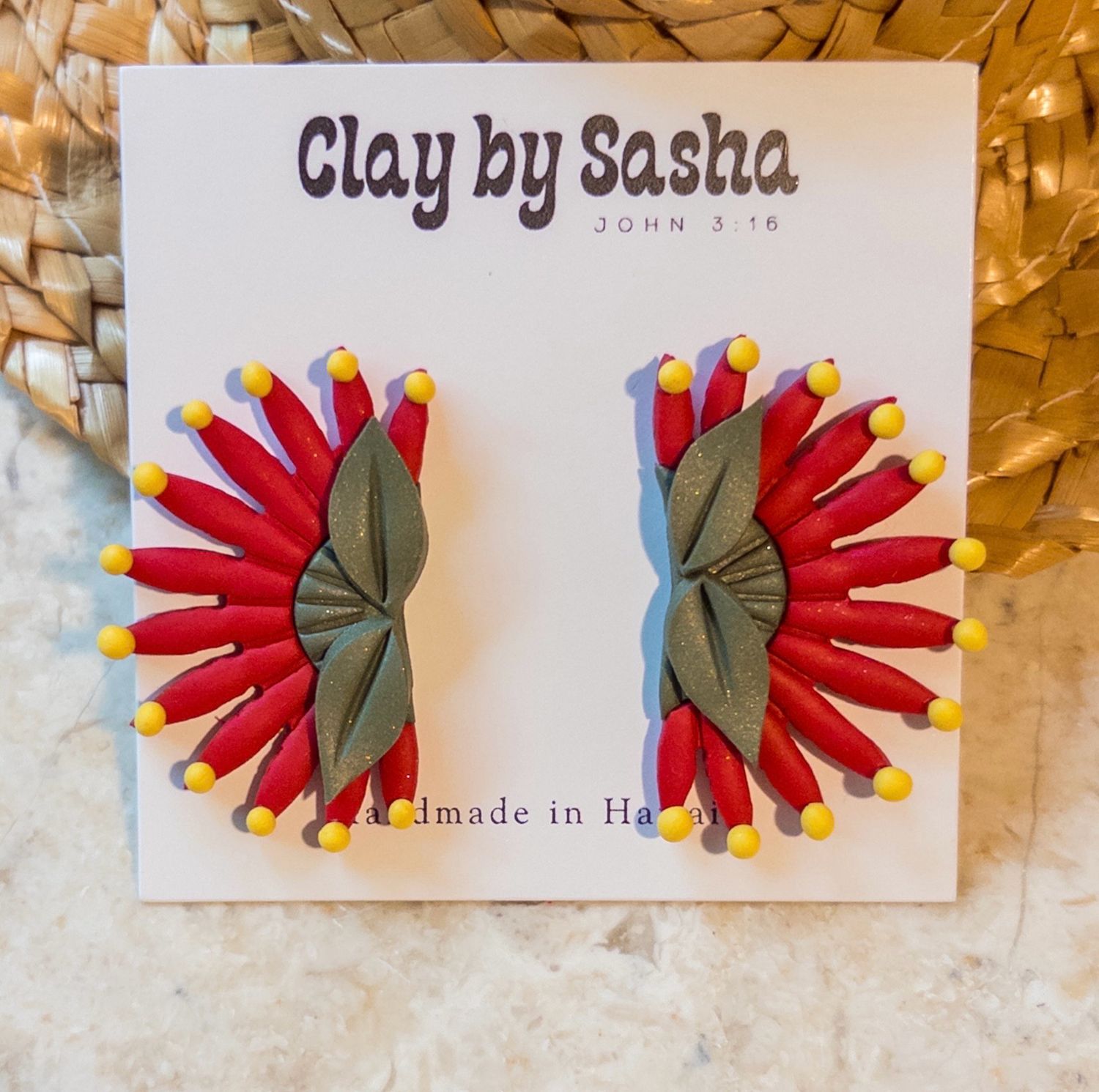 Vintage Retro Ohia Studs