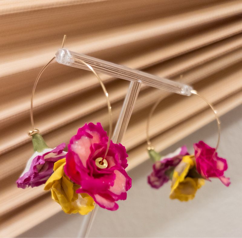 XL Carnation Bouquet 14k Goldfilled Hoops