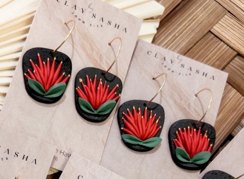 Ohia Lava Rock 14k Goldfilled Hoops