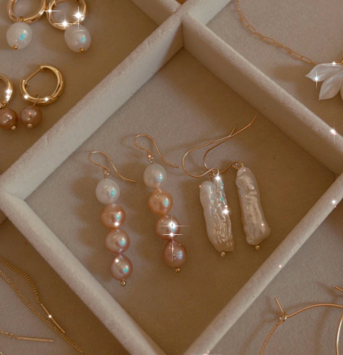 Pearl Bar 14k Goldfilled Hooks