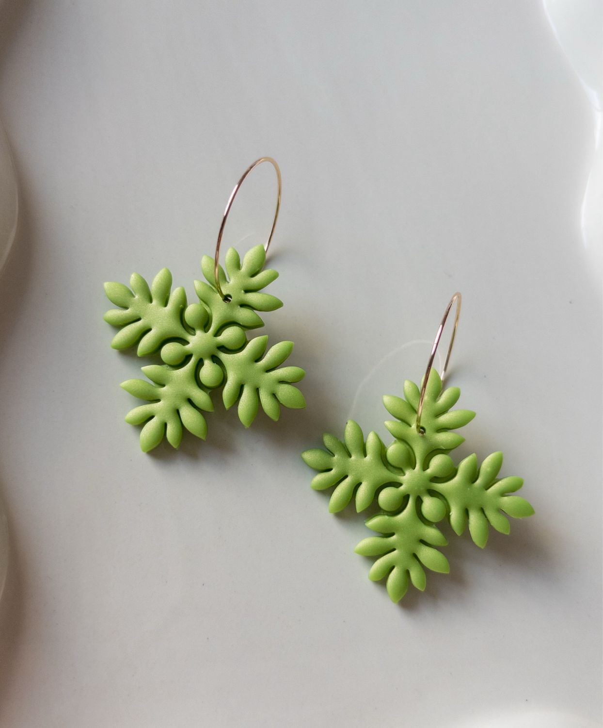 Lime Glaze 14k Goldfilled Hoops