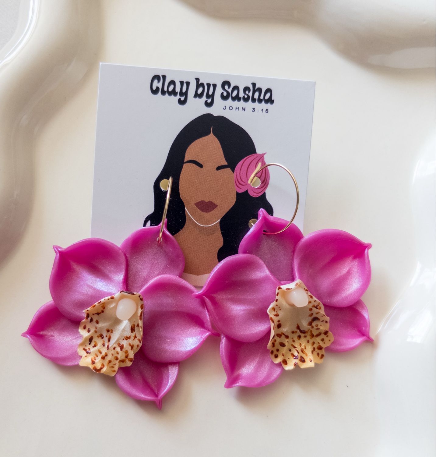 Fuscia Jelly 14k Goldfilled Hoops