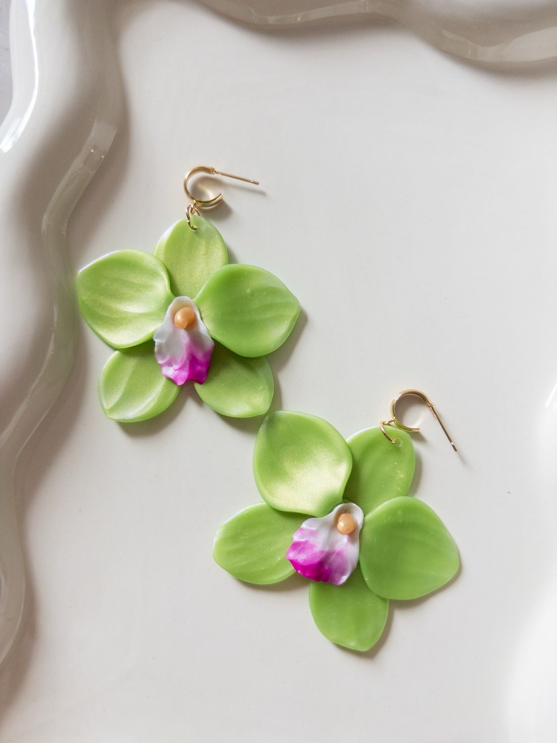 Lime Bloom 14k Goldfilled Hoops