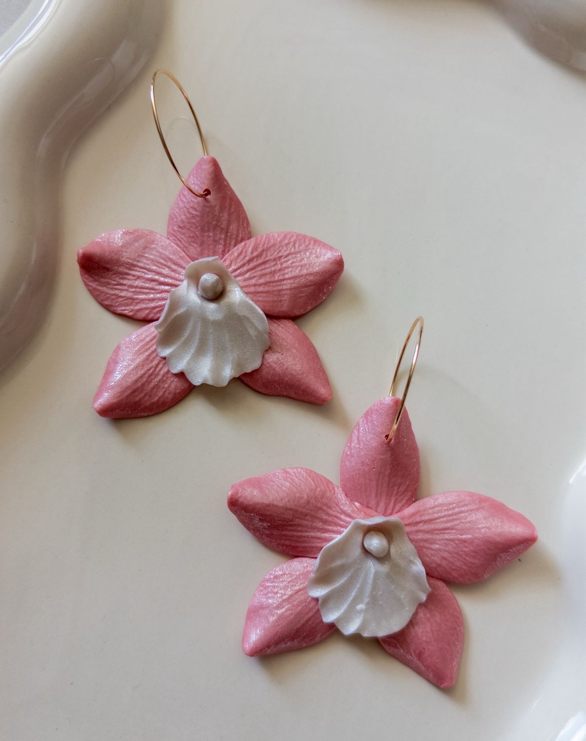 Natural Pink 14k Goldfilled Hoops