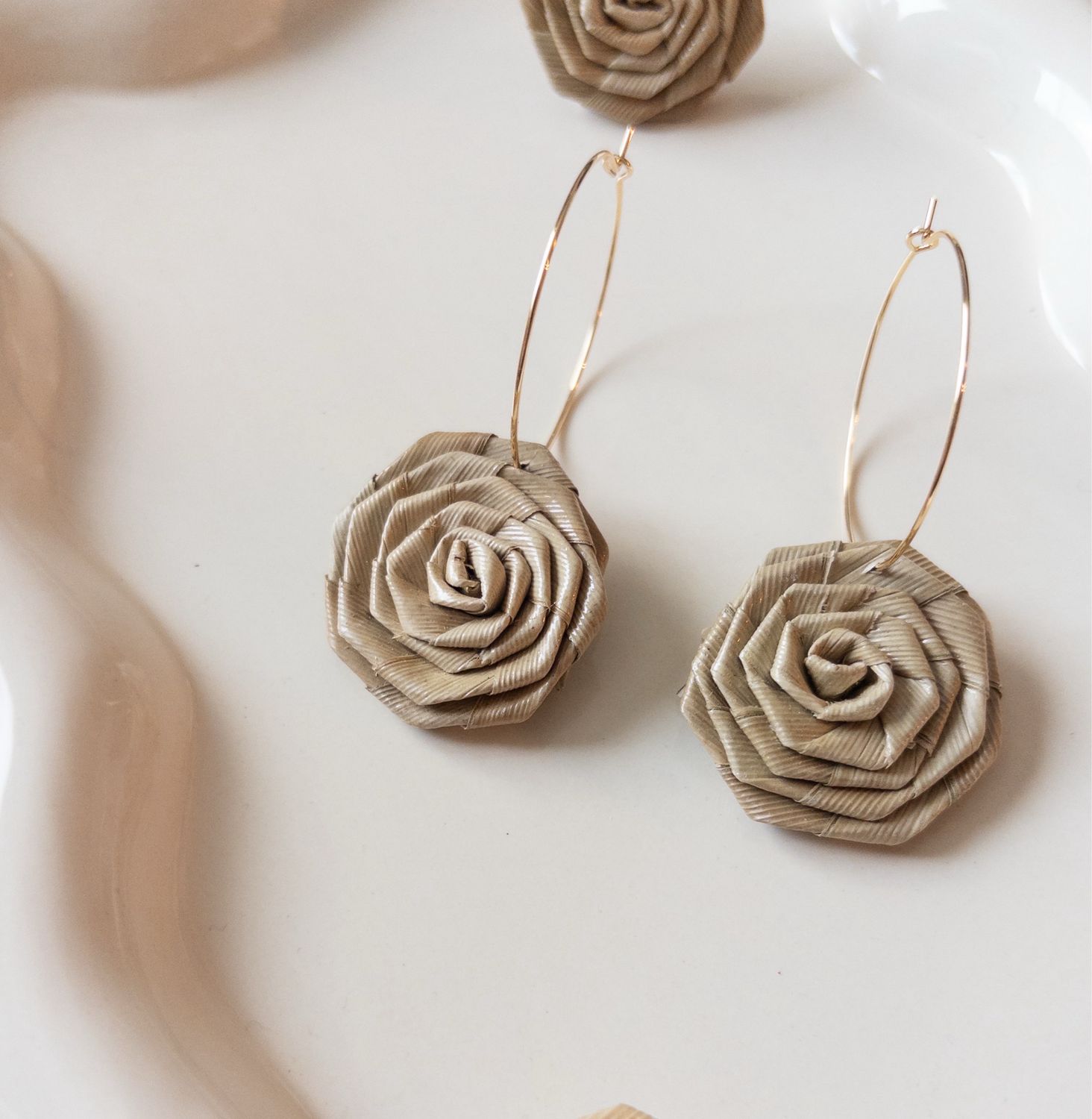 PRE-SALE Floating Rose 14k Goldfilled Hoops