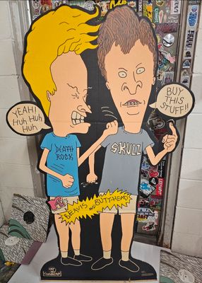 Beavis and Butthead cardboard cutout the FIRST store display mike judge and mtv did