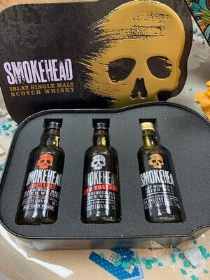 Coffret whisky Smokehead tête de mort miniatures