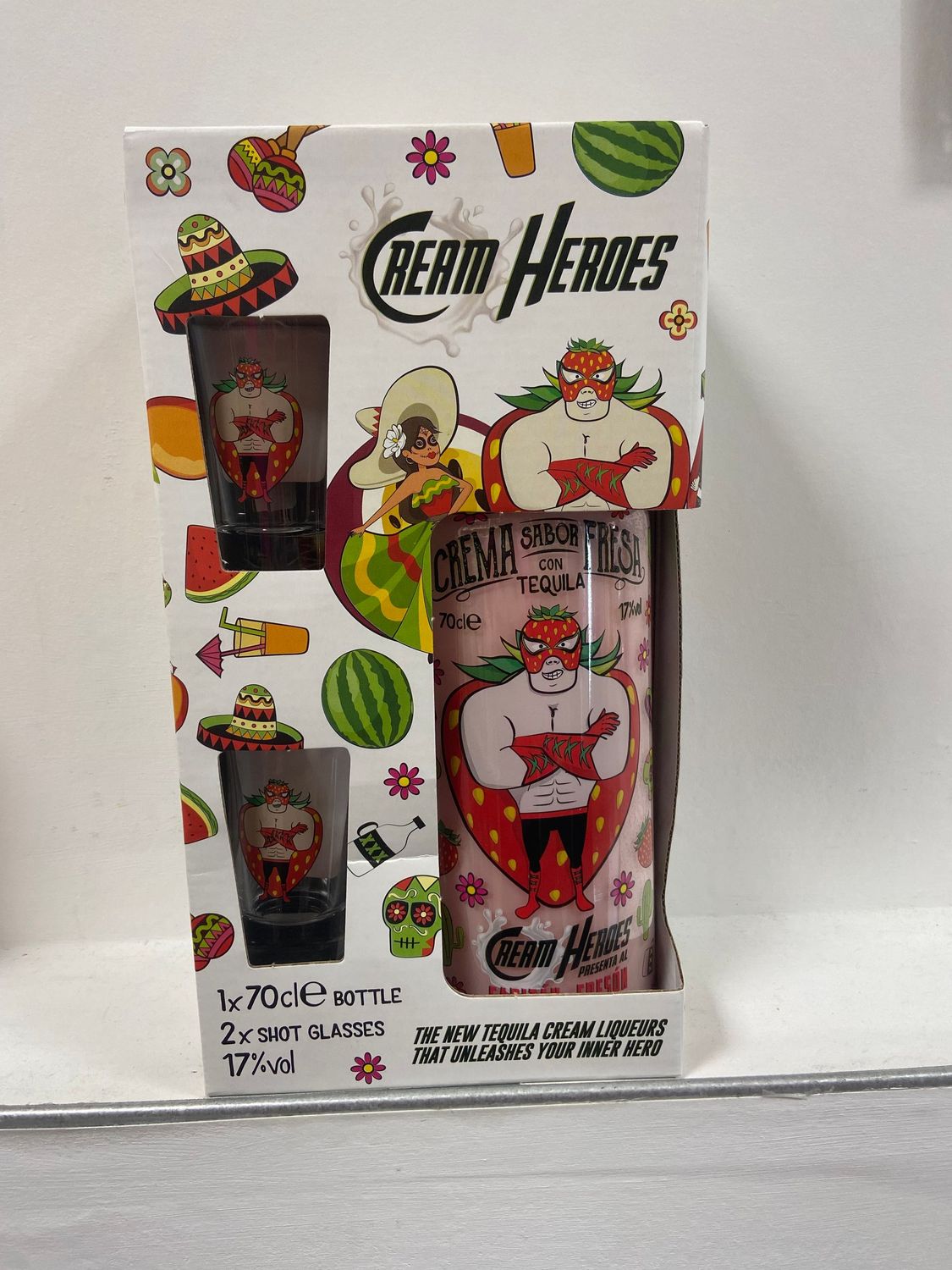 Coffret crème de Téquila fraise et 2 shooter
