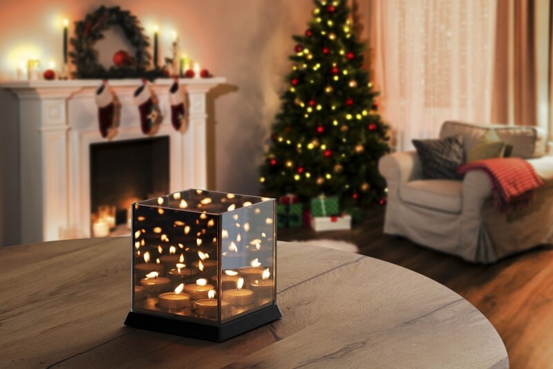 Bougie en verre mirroir