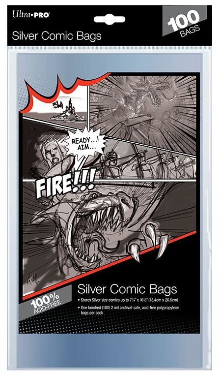 Ultra Pro Comic Bags Hüllen Silver Size 18,4 x 26,6 cm 100 Stück
