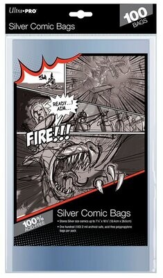 Ultra Pro Comic Bags Hüllen Silver Size 18,4 x 26,6 cm 100 Stück