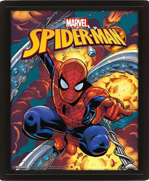 Marvel Spider Man Peter Parker 3D Effekt Poster im Rahmen Geschenkidee