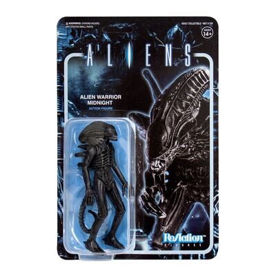 Super7 ReAction Alien Aliens Warrior Midnight Black Figur ca. 10 cm