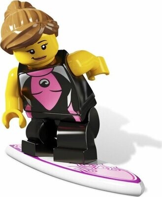 LEGO 8804 Minifiguren Serie 4 Surferin KOMPLETT inkl. BA