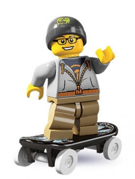 LEGO 8804 Minifiguren Serie 4 Skater KOMPLETT inkl. BA