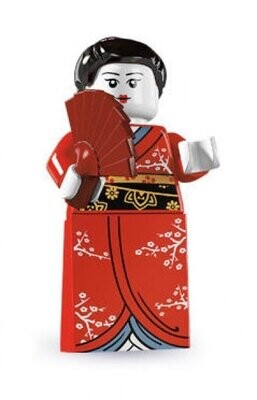 LEGO 8804 Minifiguren Serie 4 Kimono-Mädchen KOMPLETT inkl. BA