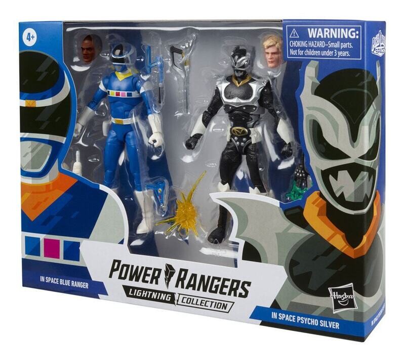 Hasbro Power Rangers Lightning Collection Blue Ranger & Psycho Silver