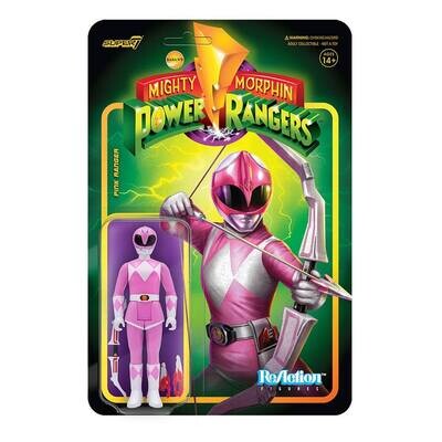 Super7 ReAction Mighty Morphin Power Rangers Pink Ranger Figur 10 cm