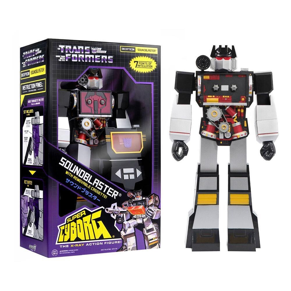 Super7 ReAction Transformers Super Cyborg Soundwave Actionfigur 28 cm