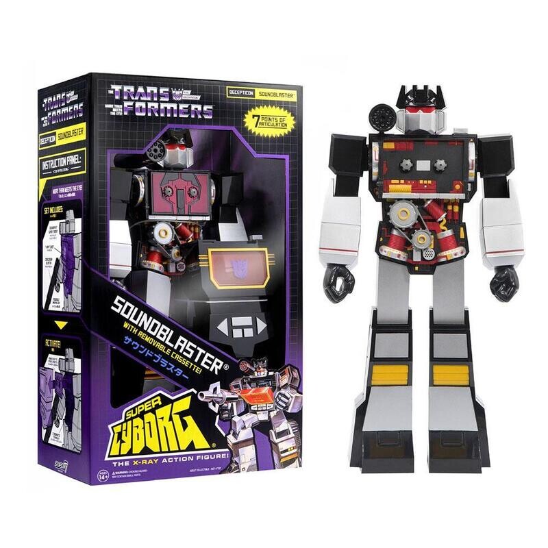 Super7 ReAction Transformers Super Cyborg Soundwave Actionfigur 28 cm