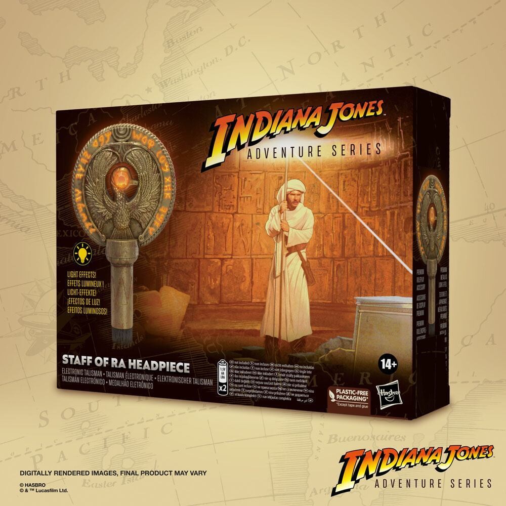 Hasbro Indiana Jones Adventure Series: Jäger des verlorenen Schatzes Rollenspiel-Replik Stab des Ra Kopfstück
