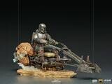 Iron Studios Star Wars The Mandalorian on Speeder Bike & Grogu Art Scale Statue