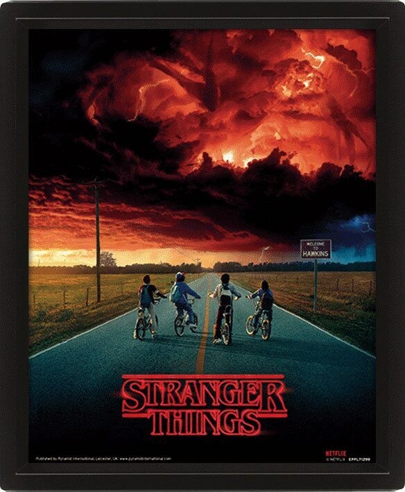 Pyramid Stranger Things 3D-Effekt Poster Set im Rahmen Mind Flayer 26 x 20 cm