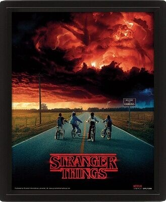 Pyramid Stranger Things 3D-Effekt Poster Set im Rahmen Mind Flayer 26 x 20 cm