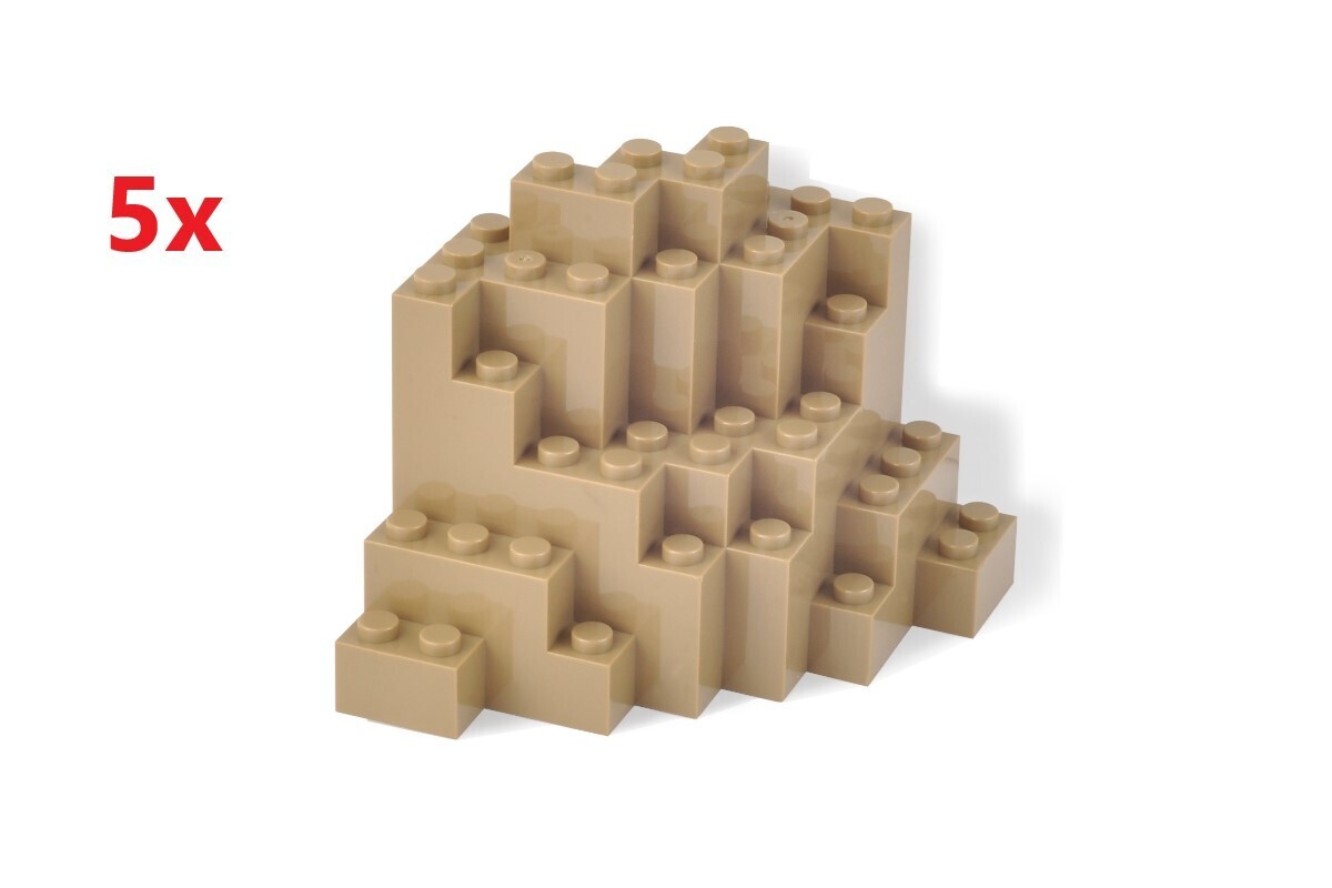 Klemmbausteine Felsen rock panel medium 5x Farbe dark tan 8x8x6