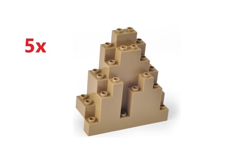 Klemmbausteine Felsen rock panel 5x Farbe dark tan 3x8x7
