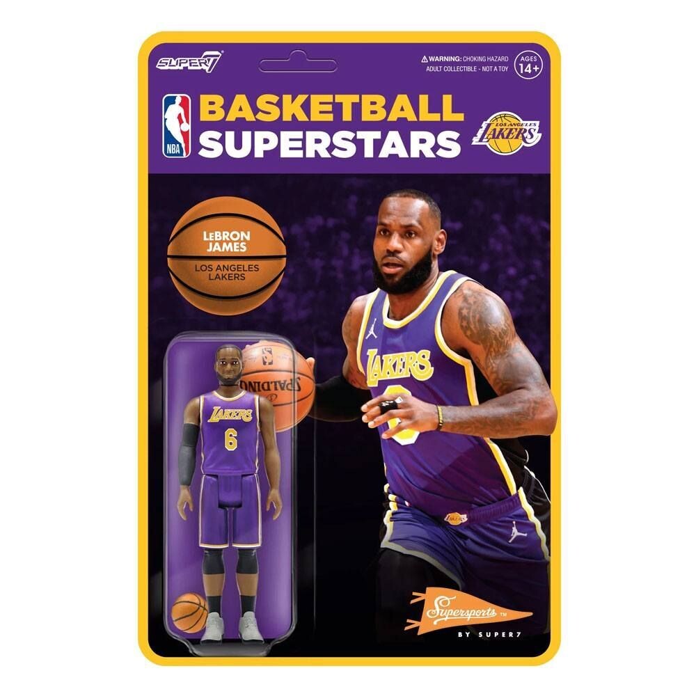 Super7 ReAction NBA LeBron James Actionfigur (L.A. Lakers) Purple 10 cm
