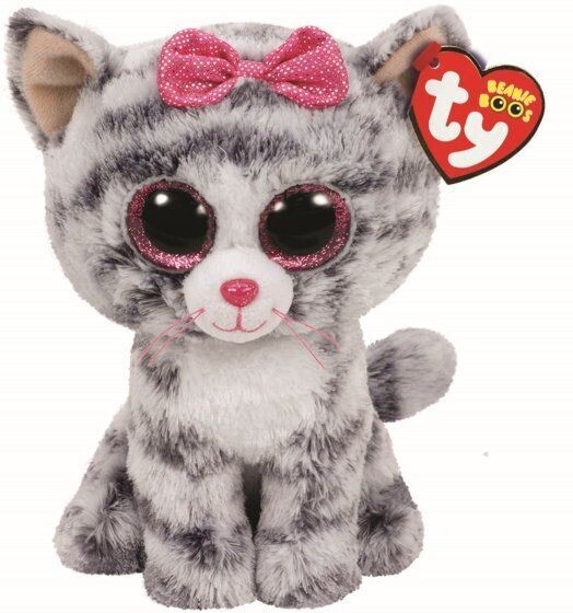 TY Beanie Baby Boo - Kiki Grey Cat - Plüschfigur ca. 15 cm