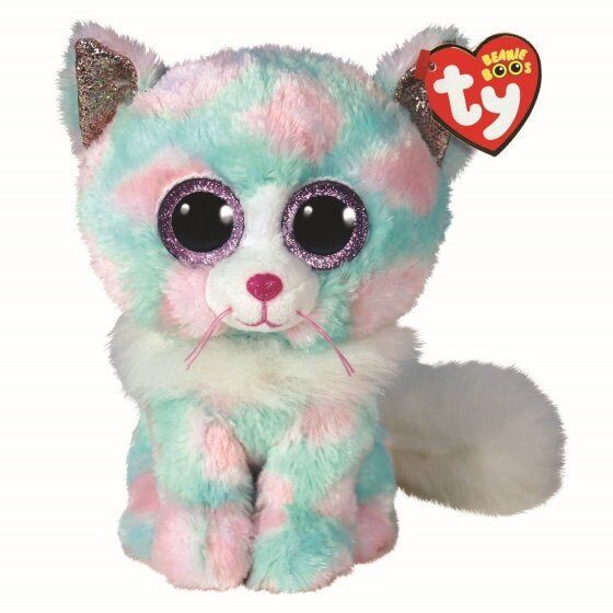 TY Beanie Baby Boo - Opal Cat - Plüschfigur Eule ca. 15 cm